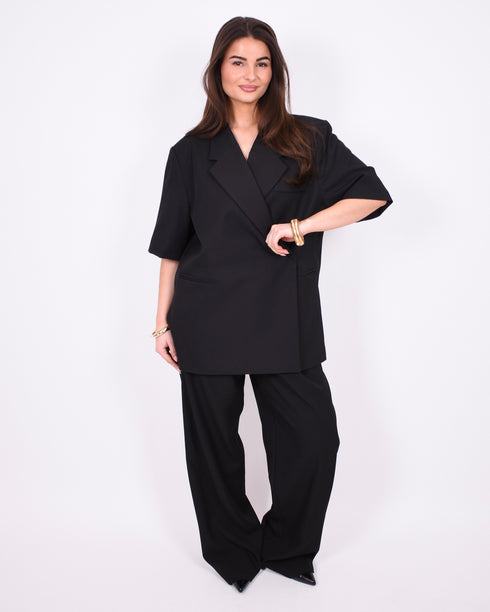 Bibi short sleeve blazer black pre-order 1/4