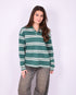 striped polo sweater green