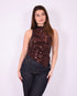 lindy sequin top brown