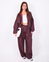 pleated checkered pants bordeaux