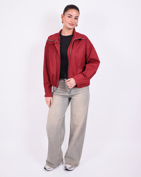 Checkered windjacket red