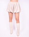 Satin balloon skort beige