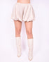 Satin balloon skort beige