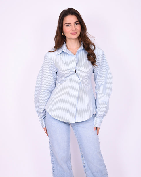 lois blouse striped blue