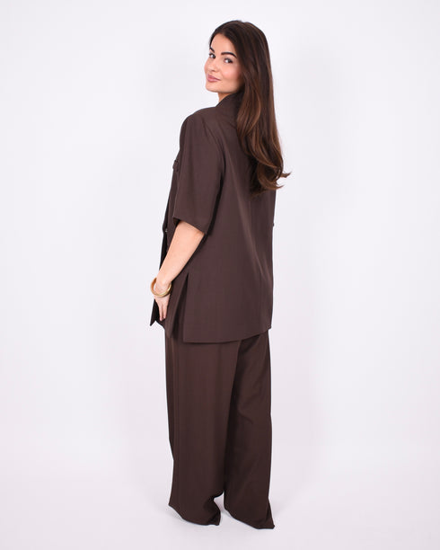 Bibi short sleeve blazer Brown