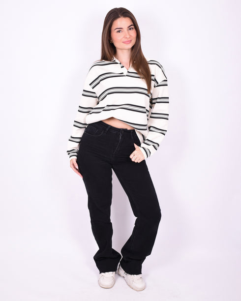 tall wide leg stretch jeans black