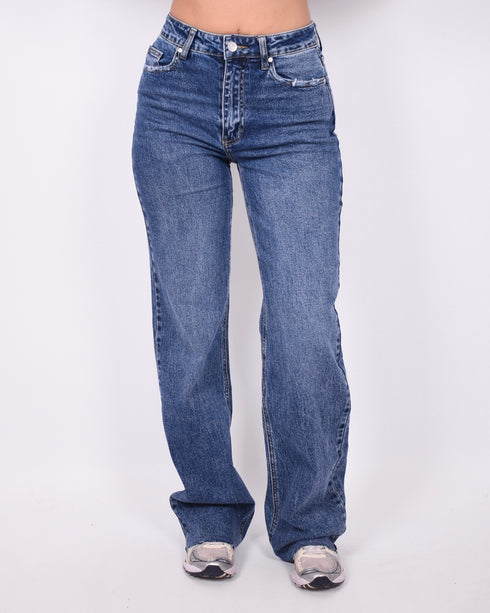 tall wide leg stretch jeans medium blue