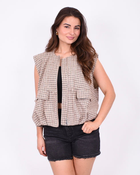 Checkered Bomber gilet