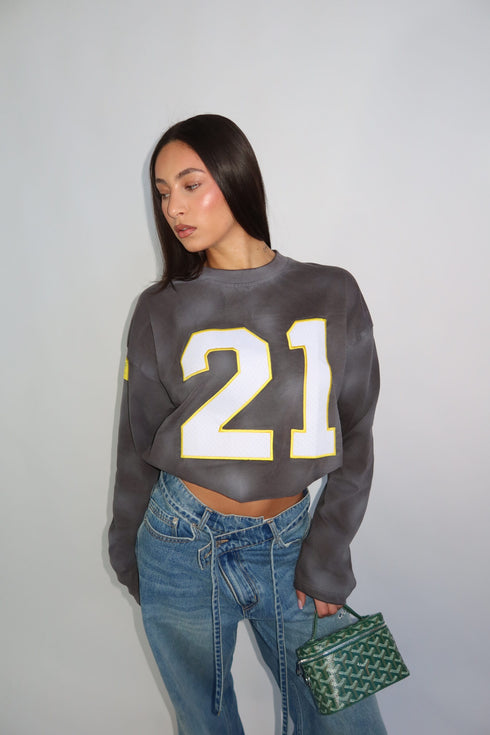 Priority ‘21’ longsleeve grey/yellow