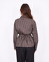 Checkered Tie back blouse Brown