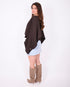 layered flowy top brown