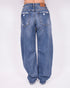 Medium blue barrel stretch jeans