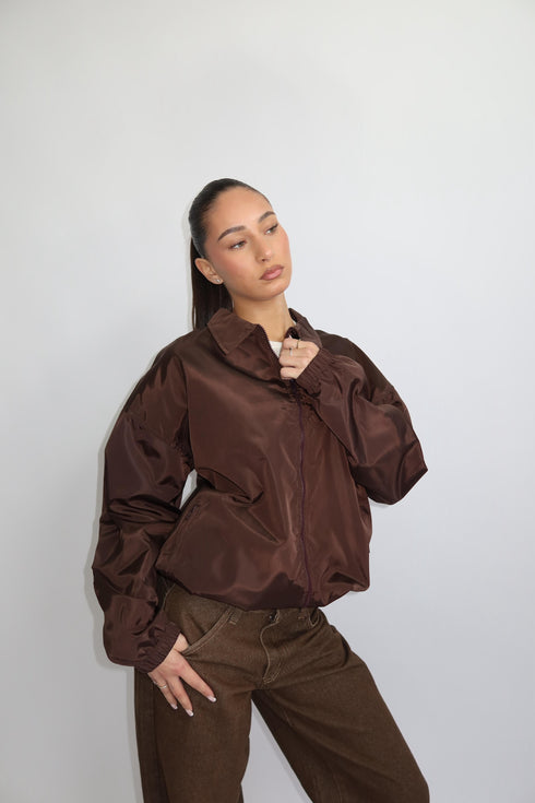 priority work from home windjacket brown