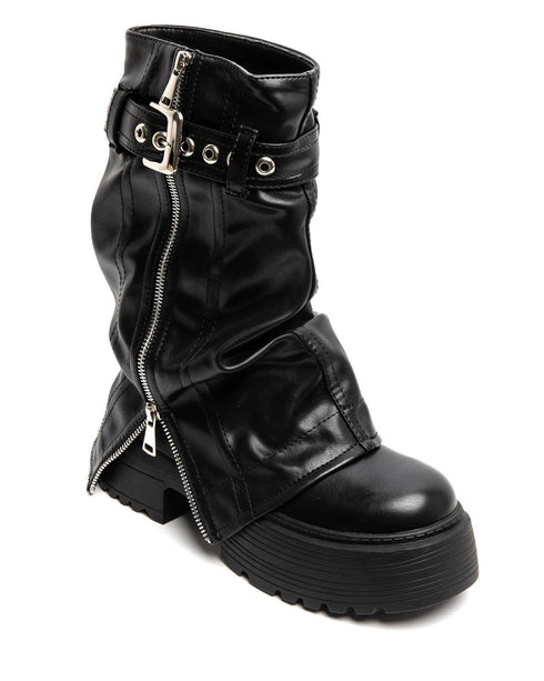 Raven biker boots black