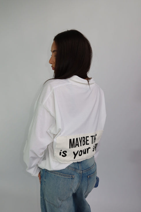 priority 'sign' polo longsleeve white