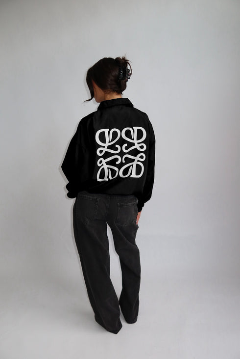 Priority monogram windjacket black