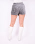 sequin stretch skort silver