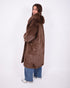 maxi faux fur coat brown
