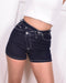 Cross denim stretch short dark blue