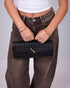 Gevlochten pu clutch black
