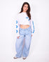 Baggy pleated jeans blue
