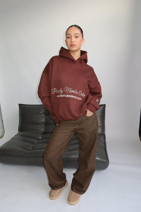 priority members hoodie brown