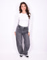 Balloon stretch jeans dark grey