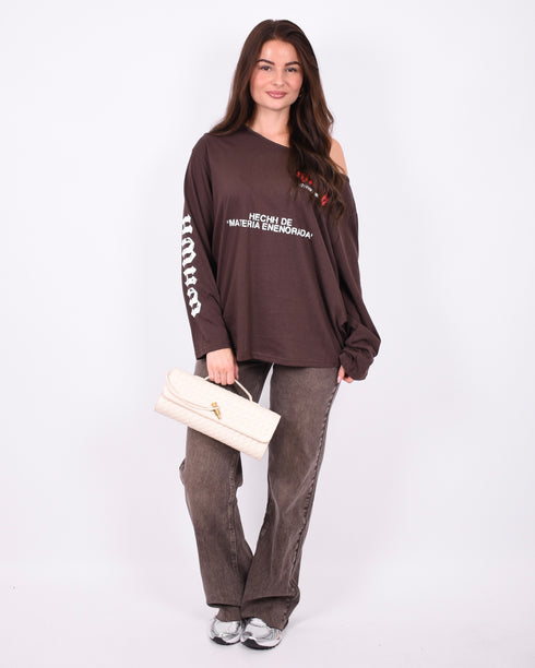 Off shoulder Longsleeve Brown