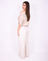 Pleated pantalon creme
