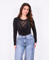 Lace draped body black