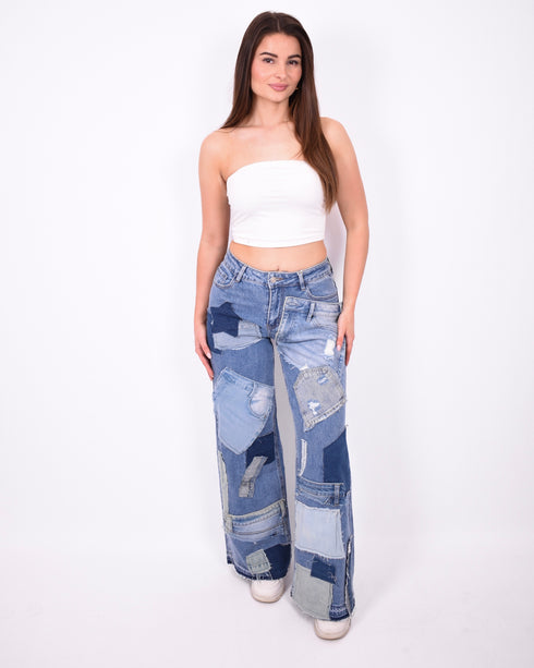 Reworked stretch jeans