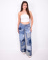 Reworked stretch jeans