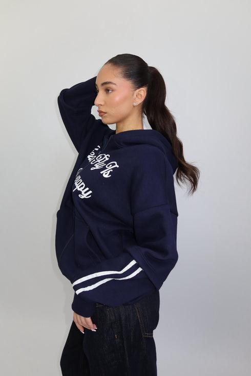 priority getting fly zip hoodie navy