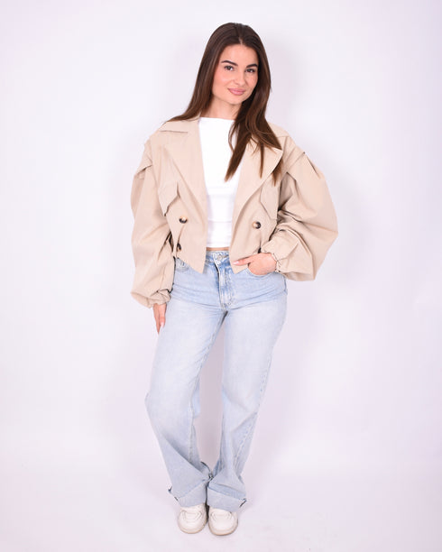Bomber trenchcoat beige