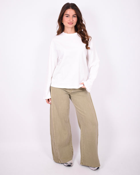 Didi Wide leg jeans matcha green