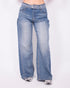double wide leg stretch jeans medium blue