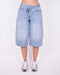 cross waist stretch jort
