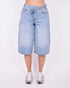 cross waist stretch jort