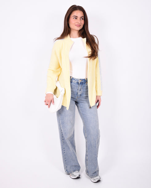 striped knit vest yellow