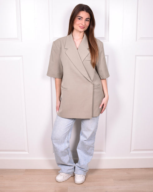 bibi short sleeve blazer green