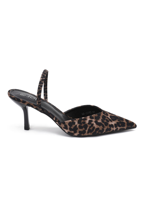 Satin heels Leopard