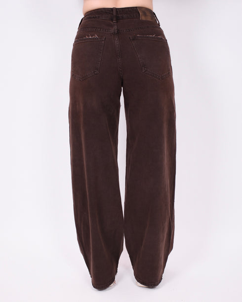 Baggy Wide leg stretch jeans brown