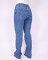 lined straight leg jeans blue