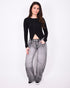 lined balloon jeans grey