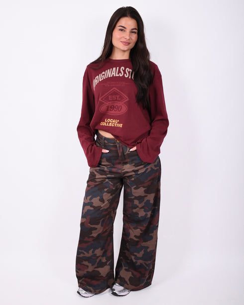 multi colored camo jeans