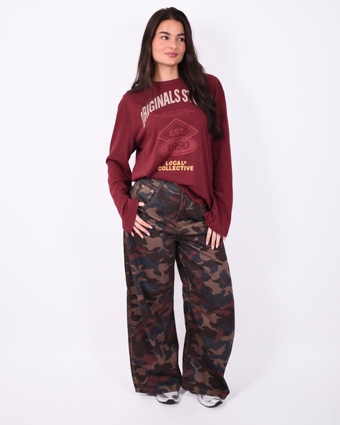 multi colored camo jeans