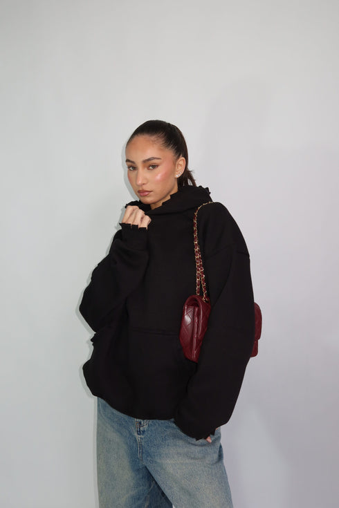 Priority destroyed hoodie black