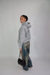 Priority destroyed hoodie grey