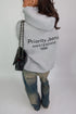 Priority destroyed hoodie grey