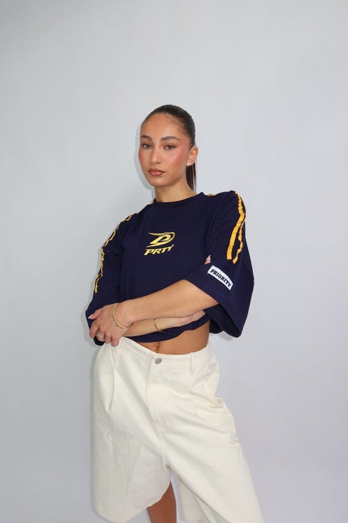 prty tee navy/yellow